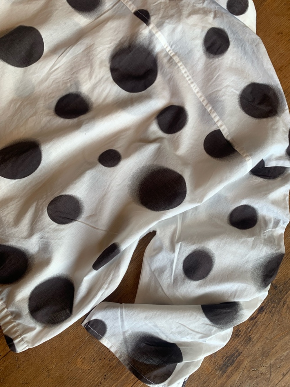 Polka Dot Women's Blouse - Black and White - Picture 12 of 16